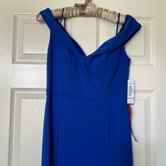 Royal Blue Bardot Off The Shoulder Evening Gown 8P NWT - Picture 2 of 8